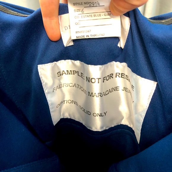 Dessy Estate Blue Strapless Maxi Bridesmaids Dress - Picture 7 of 11